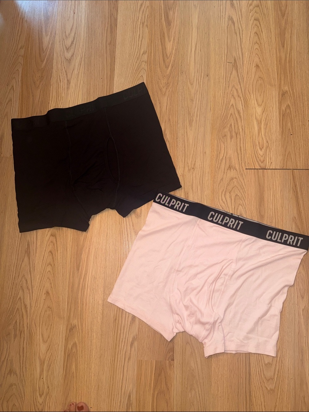 Culprit Men's Light Pink Boxer and Black Briefs. 2 pairs